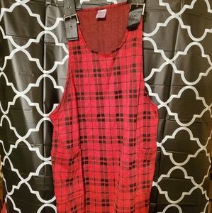 XXL No Bounderies Red Plaid dress